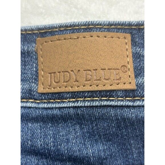 Judy Blue Jeans Cut Off Plaid Cuff Hem Mid Rise Slim Fit JB88358 Size 7/28 - Picture 6 of 7